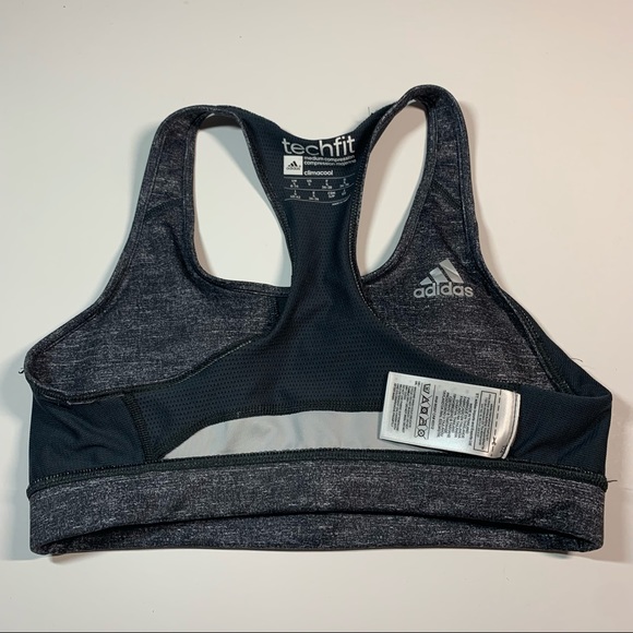 Adidas Small Heather Grey tech fit Racerback compression sports bra - Picture 5 of 9